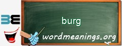 WordMeaning blackboard for burg